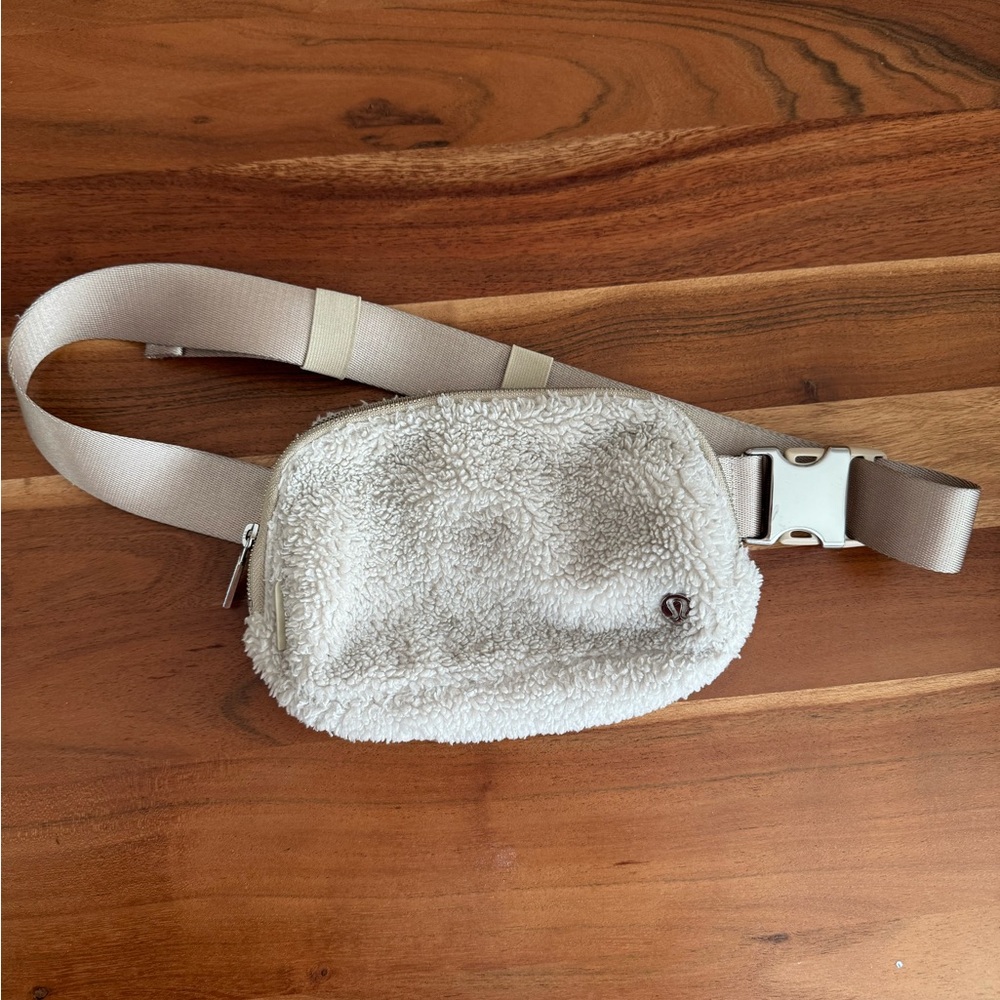 Lululemon Cream Sherpa Belt Bag